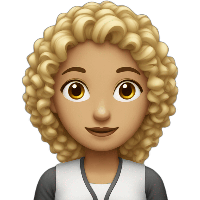 Arab Curly hair engineer girl emoji