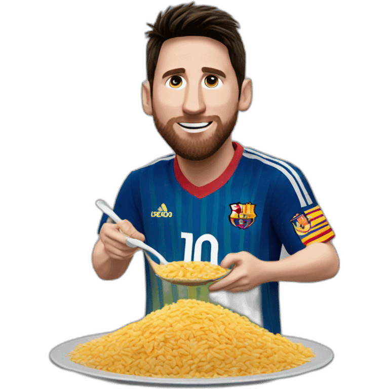 messi comiendo arroz emoji