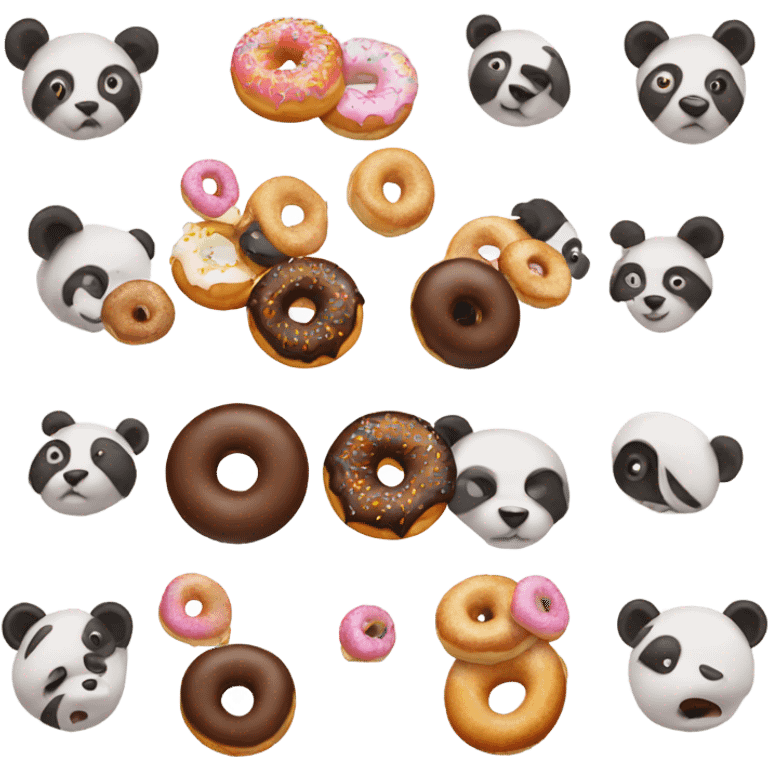 a donut on a pandas head emoji