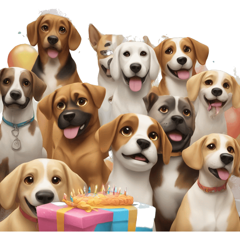 Dog birthday party emoji