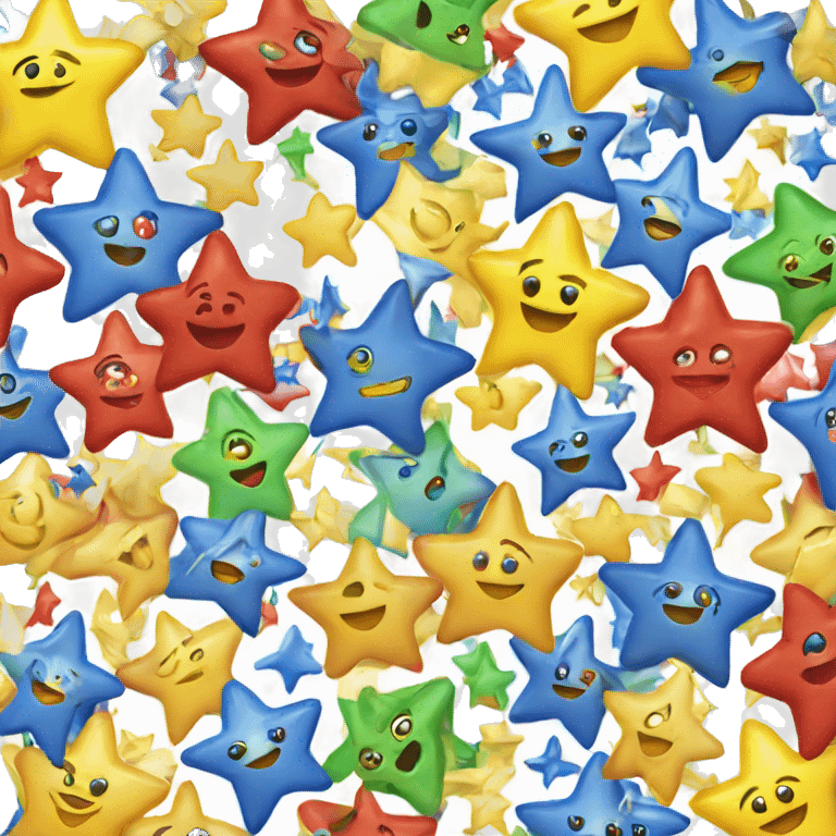 star 5 with color each head be come  red blue white yellow green emoji