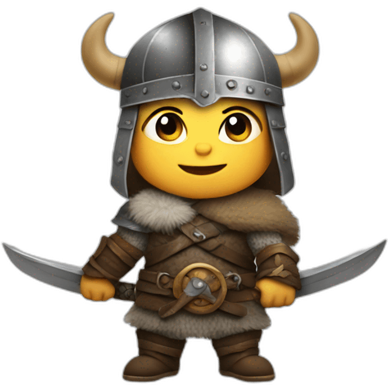 baby viking with a sword end hat emoji