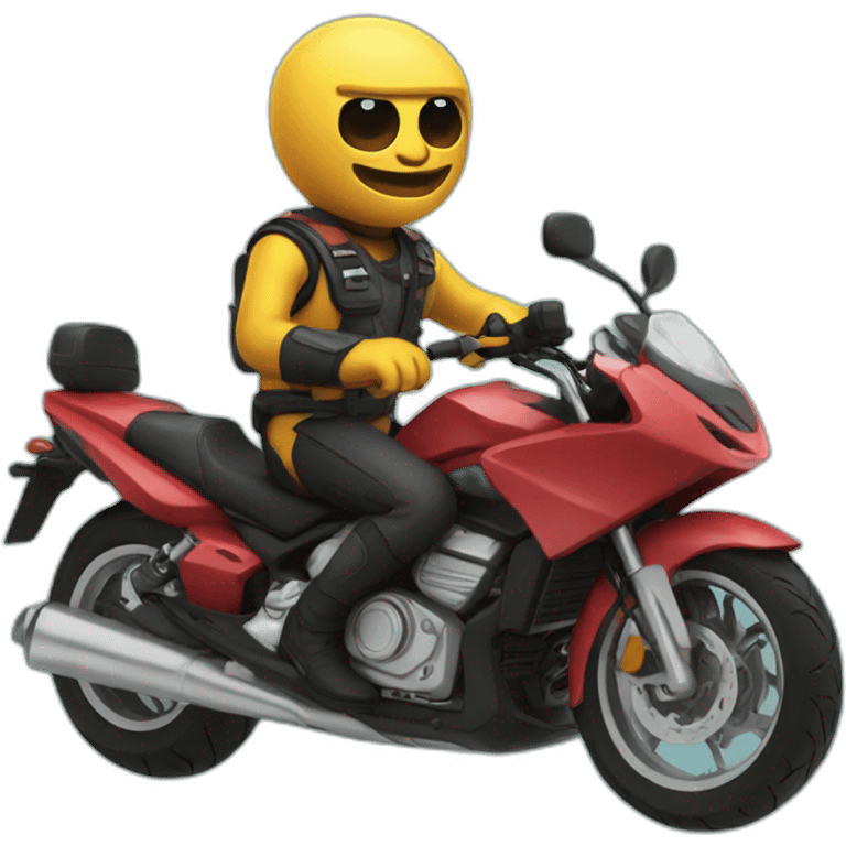 Merkat on motorcycle with helmet emoji