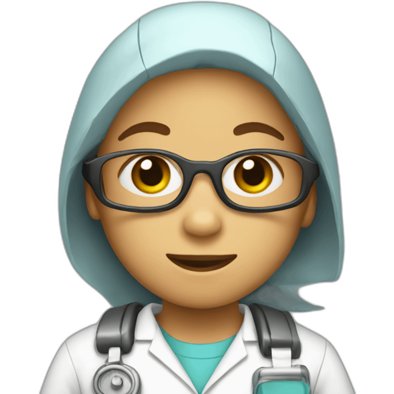 Kids with lab suit emoji