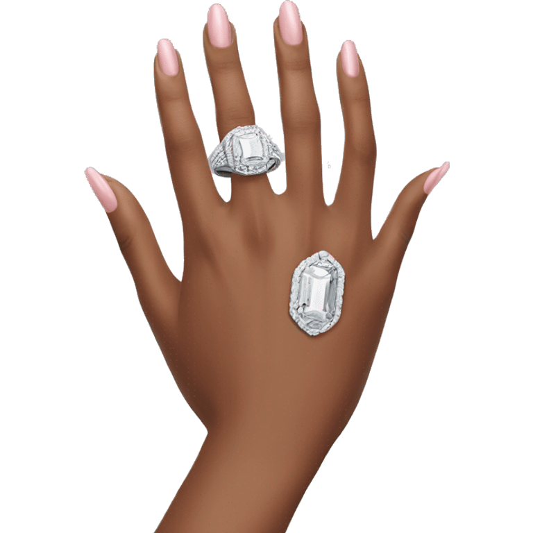 Expensive ring on woman’s hand emoji