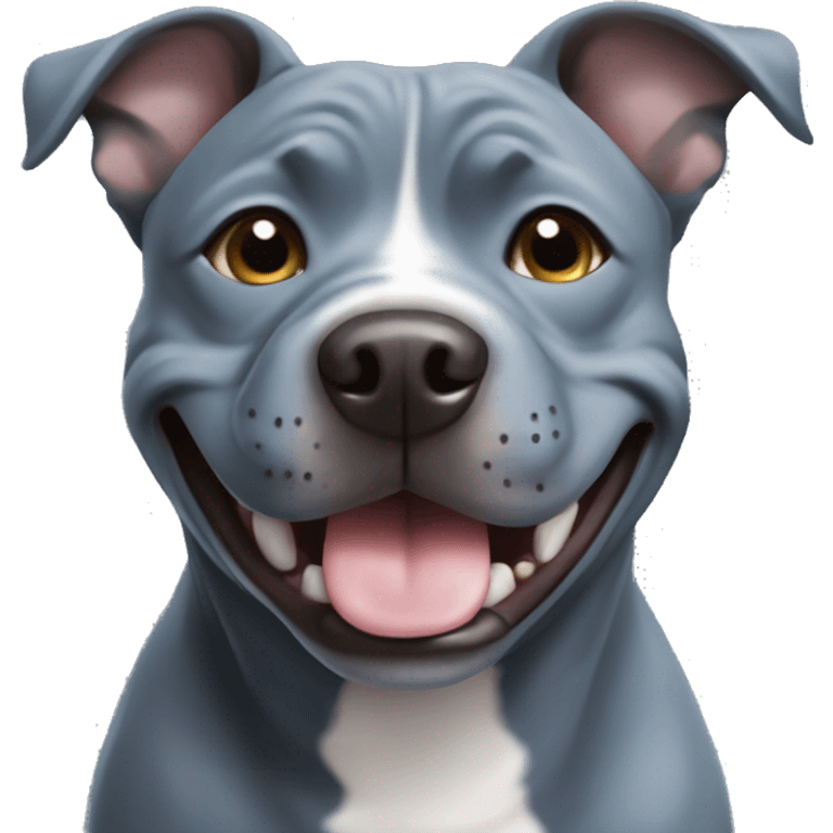 Blueish gray Staffy smile emoji