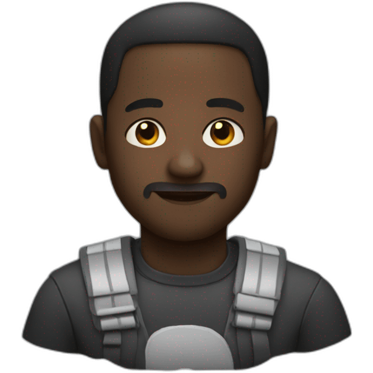 Black man face crossed emoji