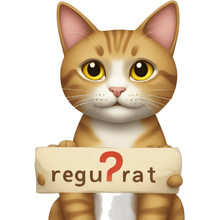 a cat with a sign that says “registration.” emoji