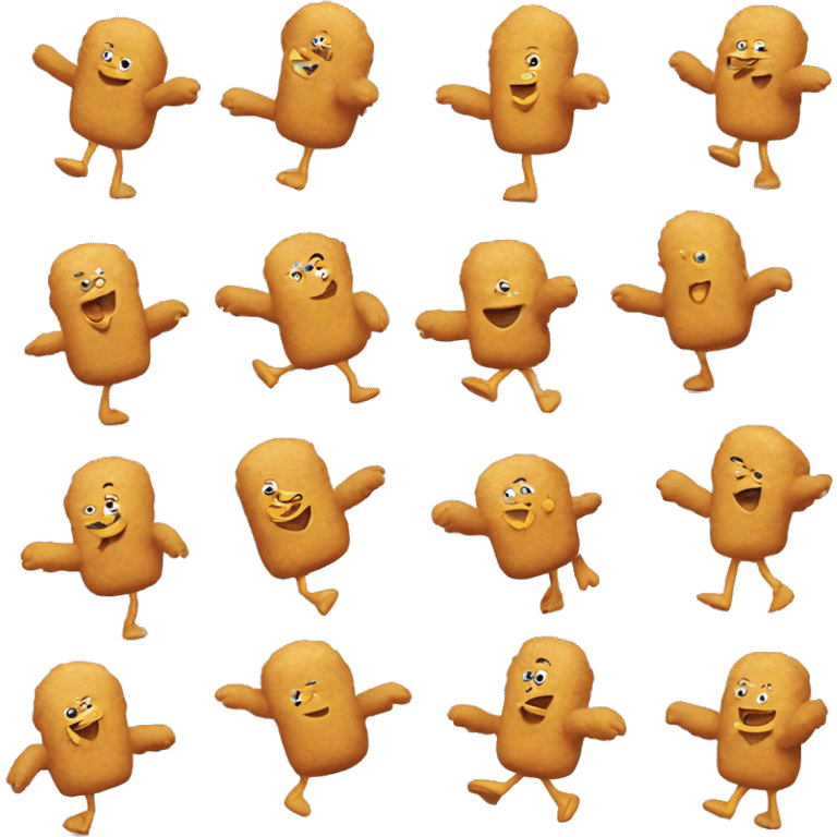 Chicken nuggets dancing in a circle emoji