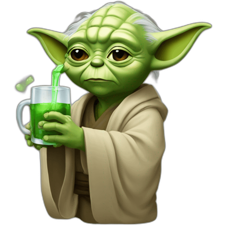 yoda drunking emoji