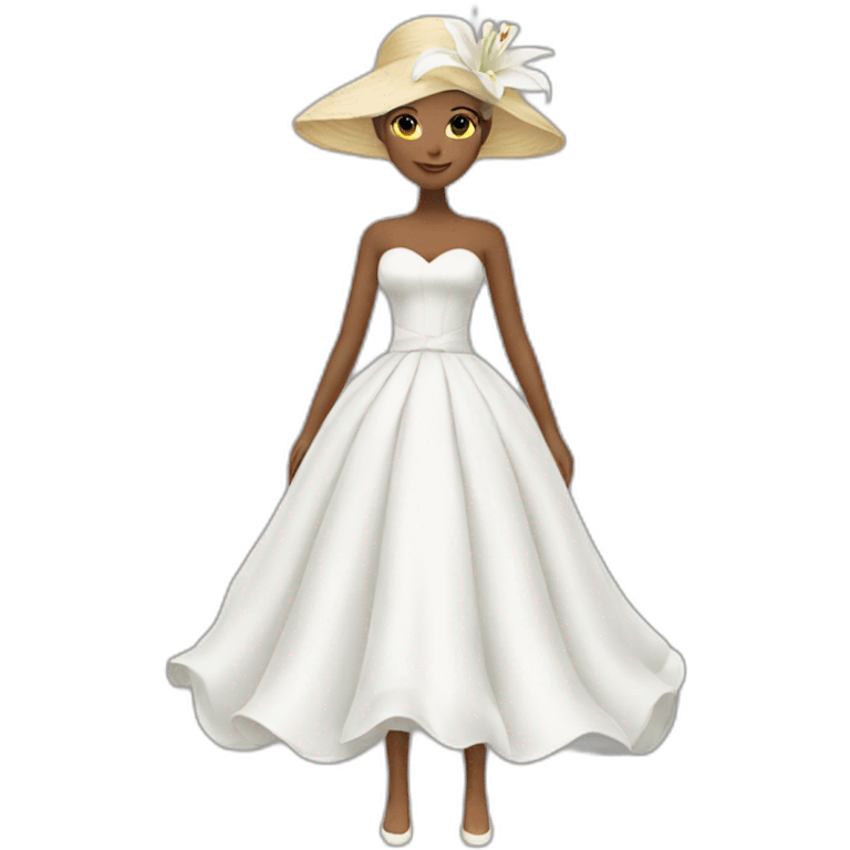 white lilly inspired dress. emoji