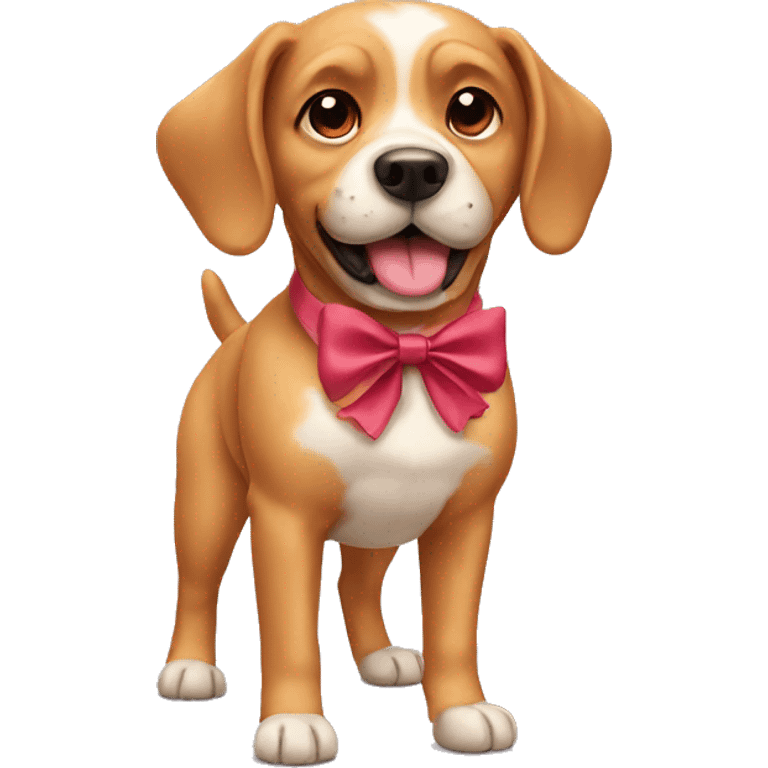 Dog wearing bow emoji