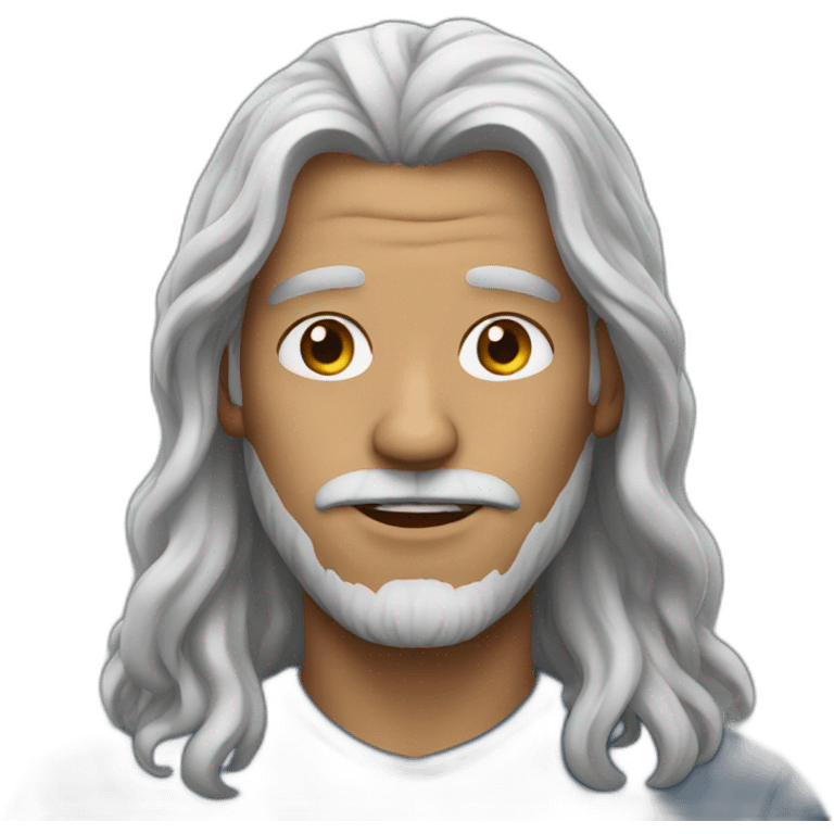 man with long hair emoji