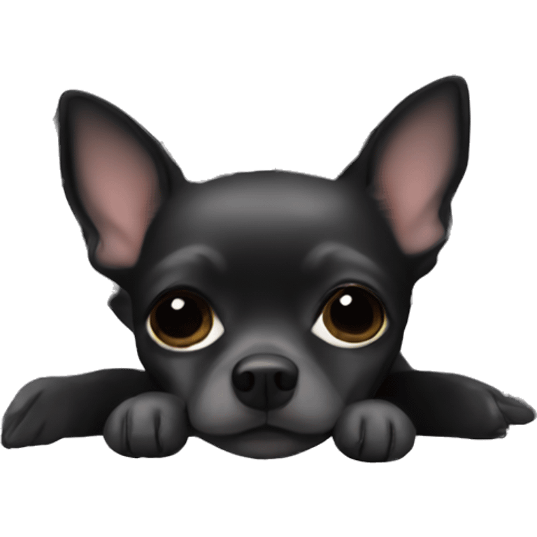  Sleeping black chihuahua  emoji