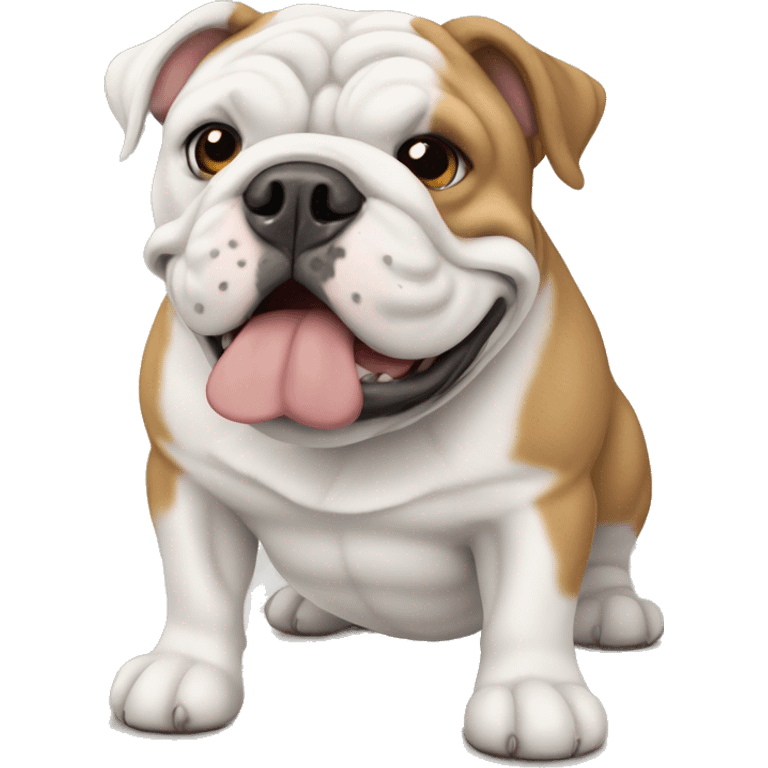 white and light brown english bulldog  emoji