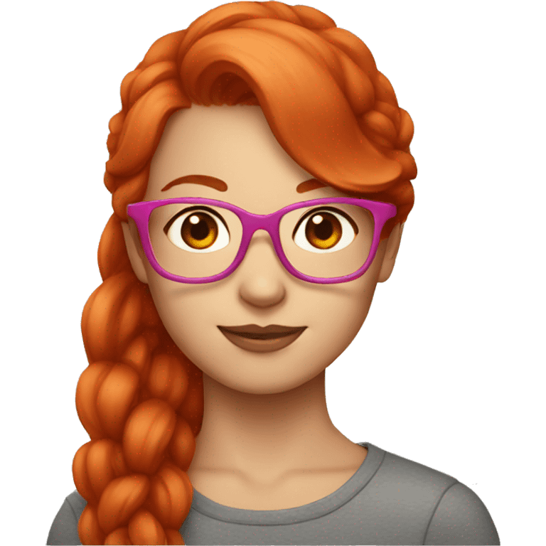 Redhead with pink glasses emoji