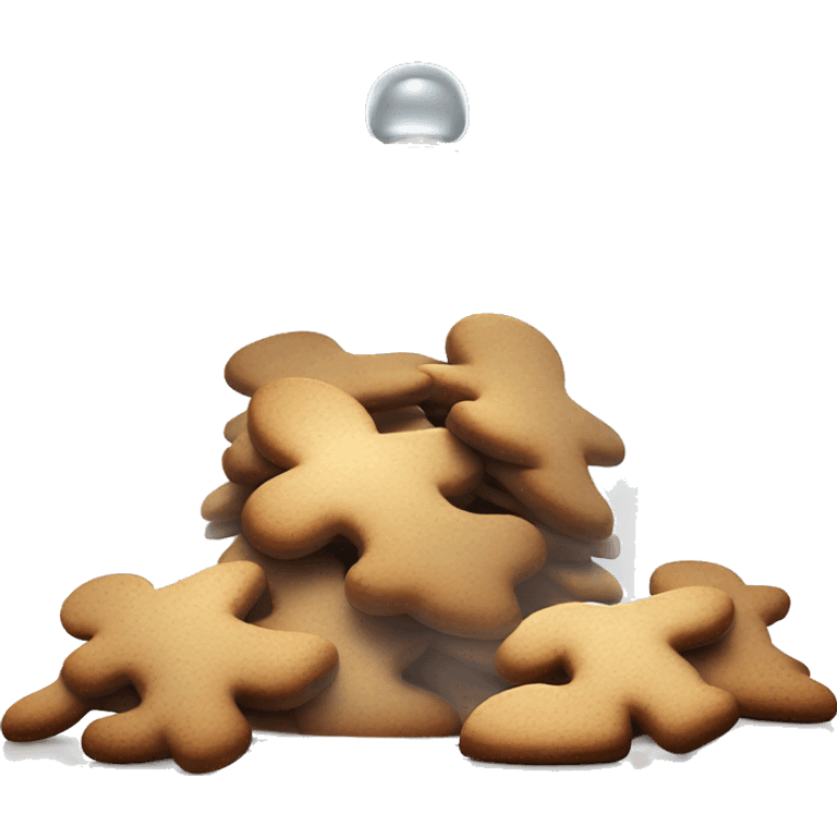 Realistic glass cookie jar with light white lid full of gingerbread cookies isolated.  emoji