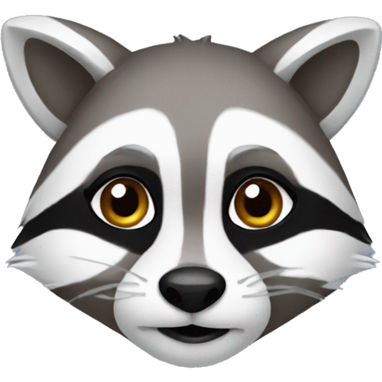 Raccoon with makeup emoji