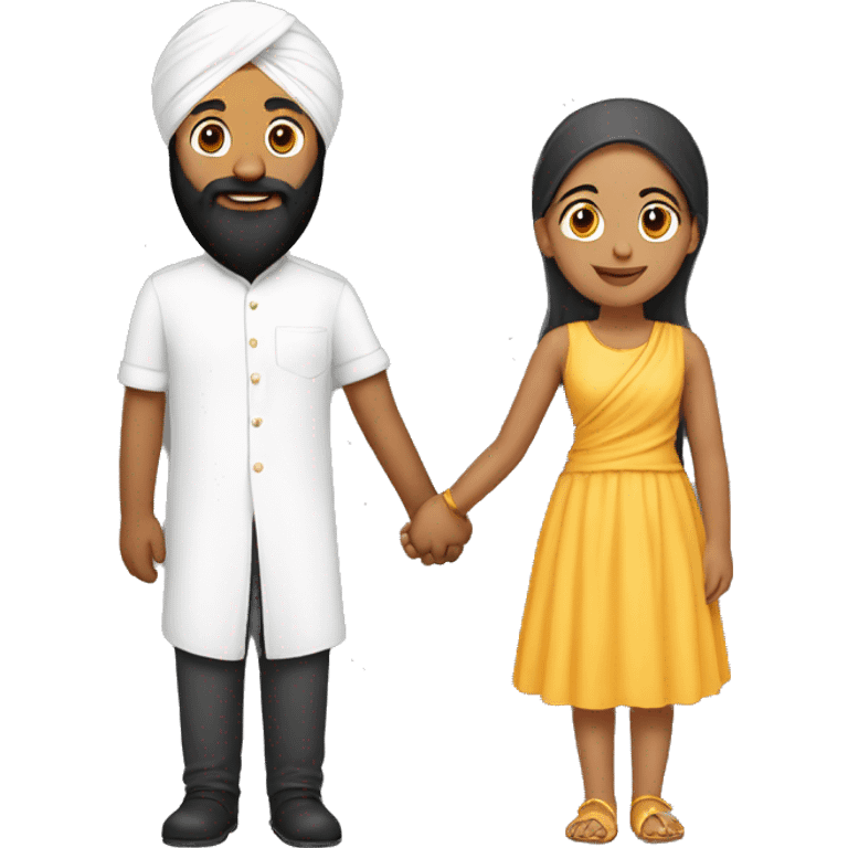 A sikh holding hands with his girlfriend emoji