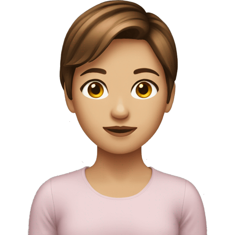 short brown hair girl emoji