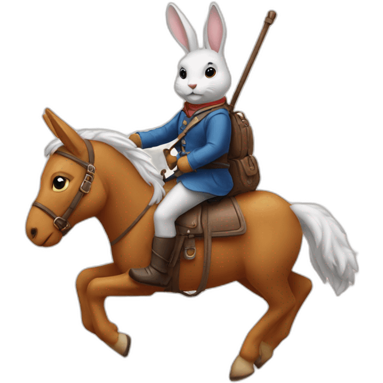 lapin sur un cheval emoji