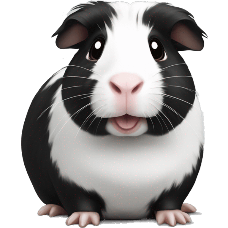 black and white guineapig that looks silly  emoji