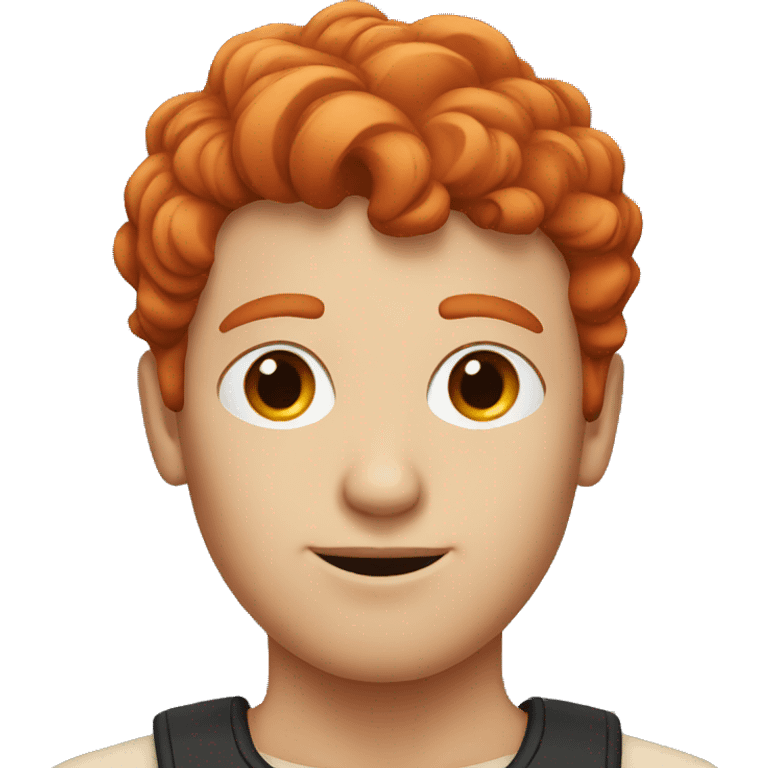 Red head guy with black nose emoji