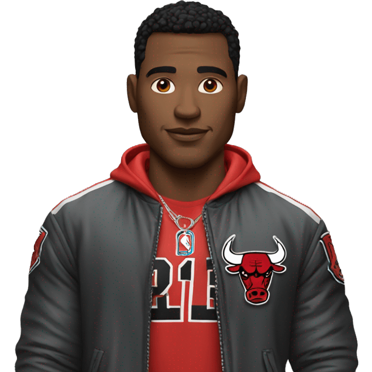 Muscular MEN with Chicago bulls jacket  emoji