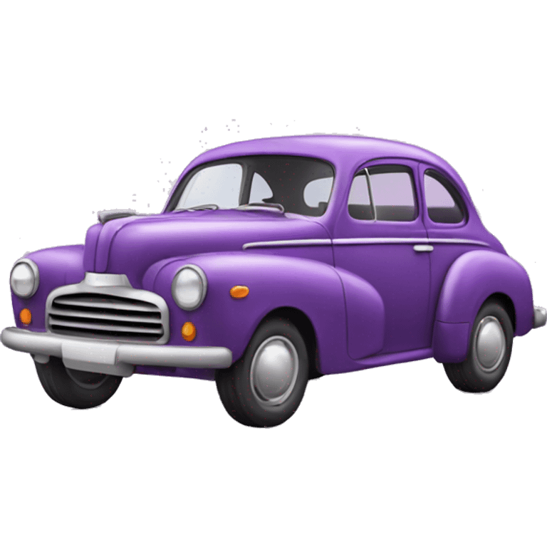 Carro morado con corazones lilas  emoji