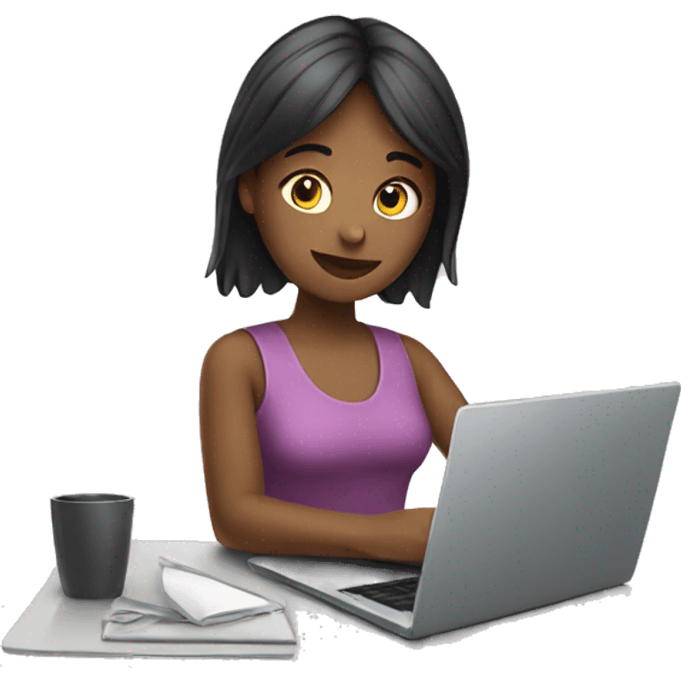 girl working with laptop  emoji