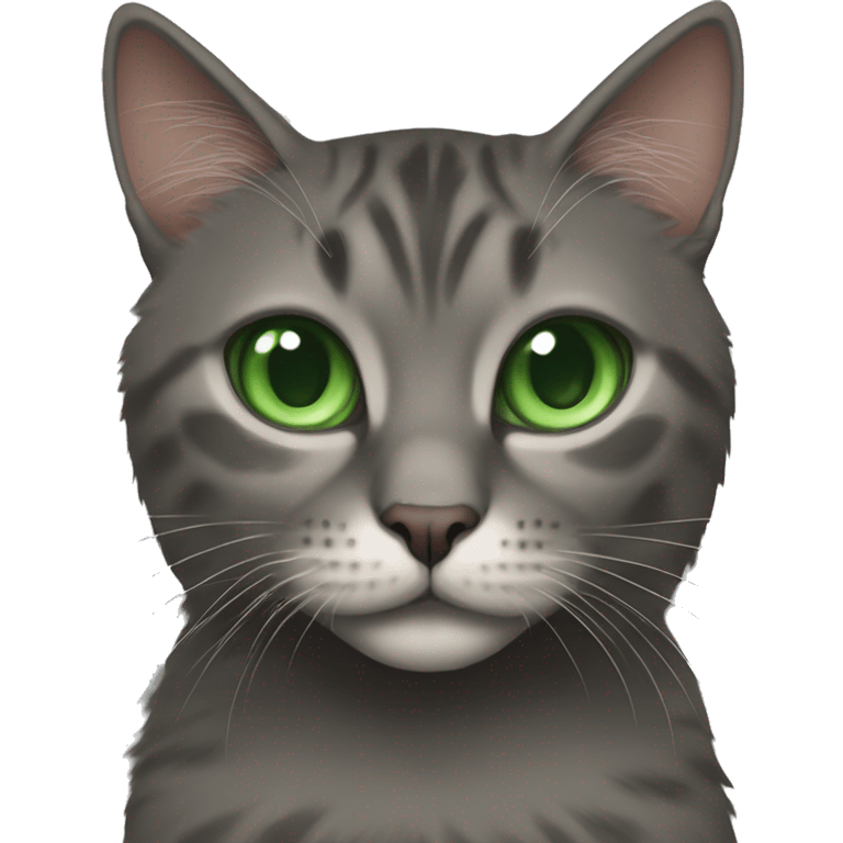 Mancoon cat with green eyes emoji