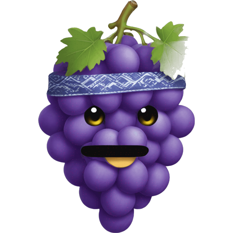 Grape wearing bandana  emoji