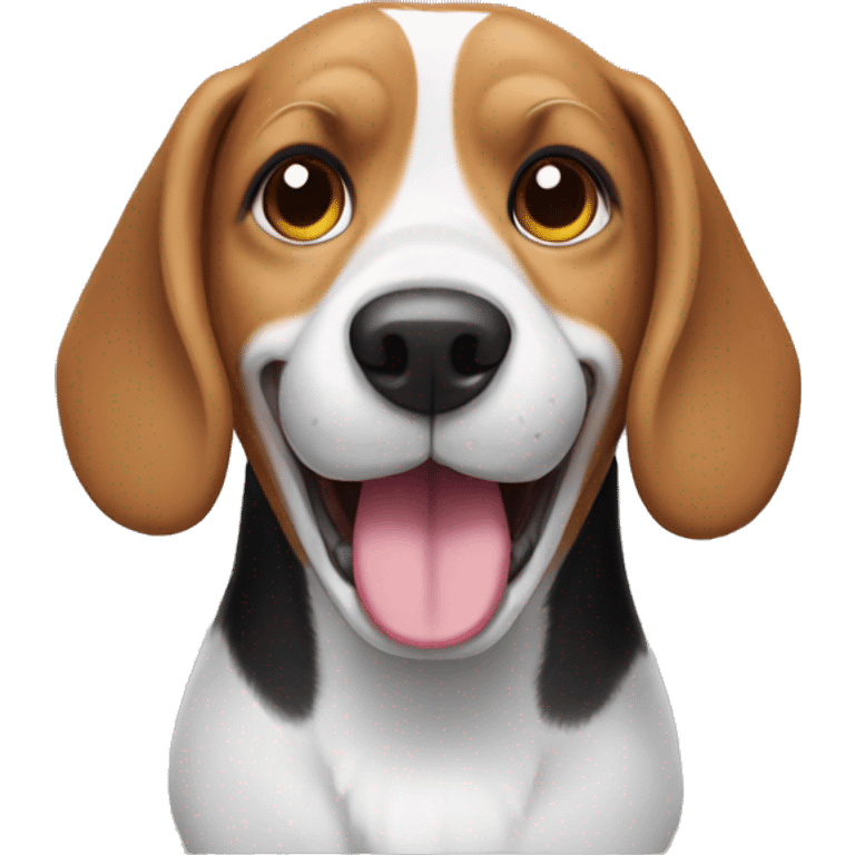 beagle with a smile emoji