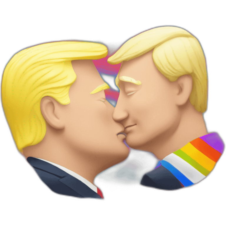 trump-and-putin-kissing,-lgbtq+ friendly, positivity, inclusiveness emoji