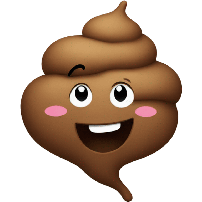 Poop emoji with smile one side curled up emoji