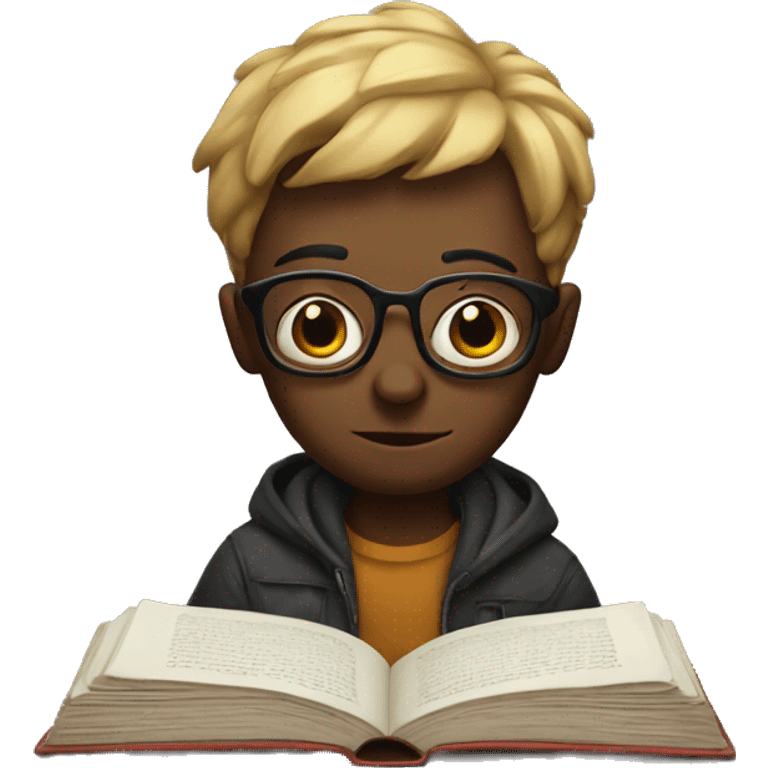 chilling with book emoji