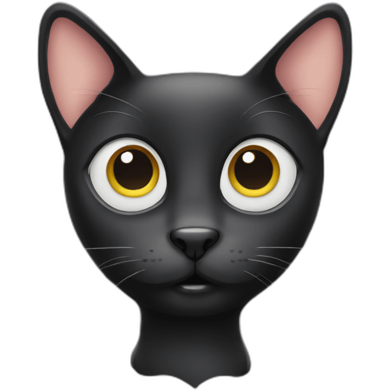 black cat-big eyes emoji