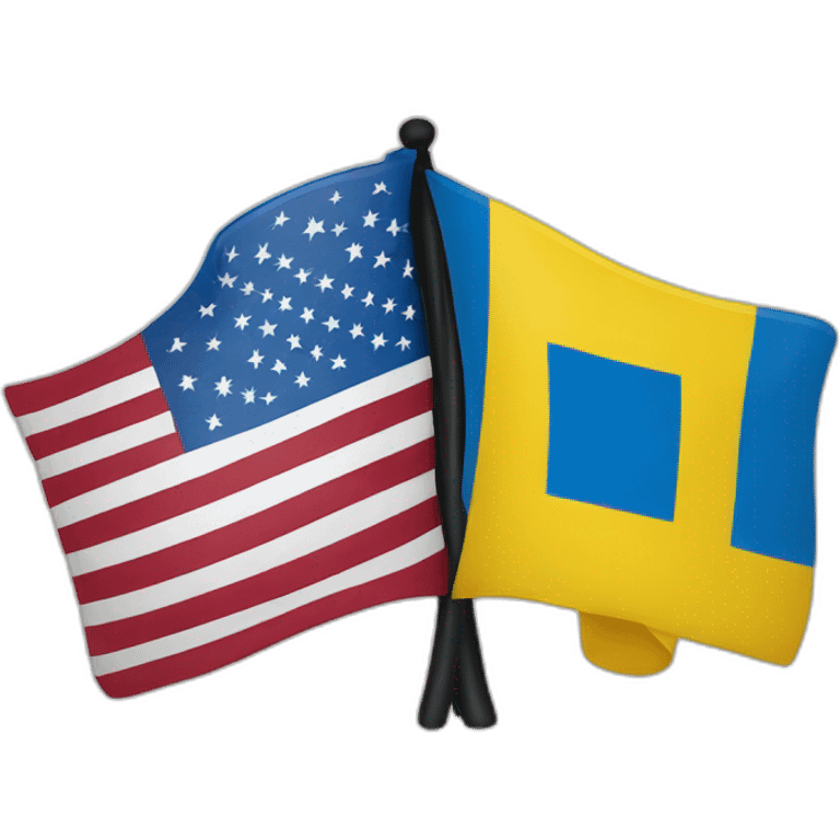 Ukrainian and USA flags emoji