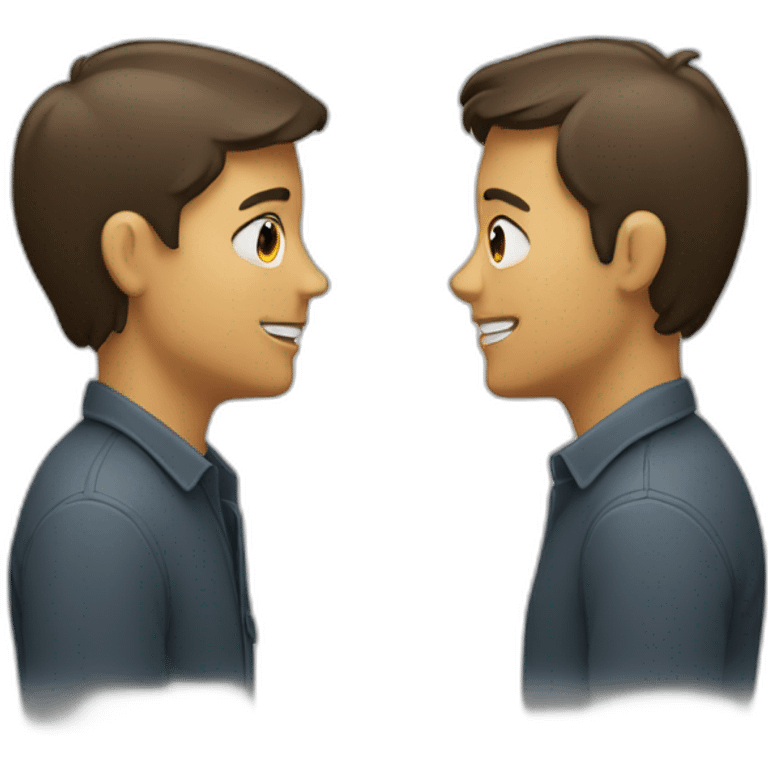 Two people talking face to face emoji