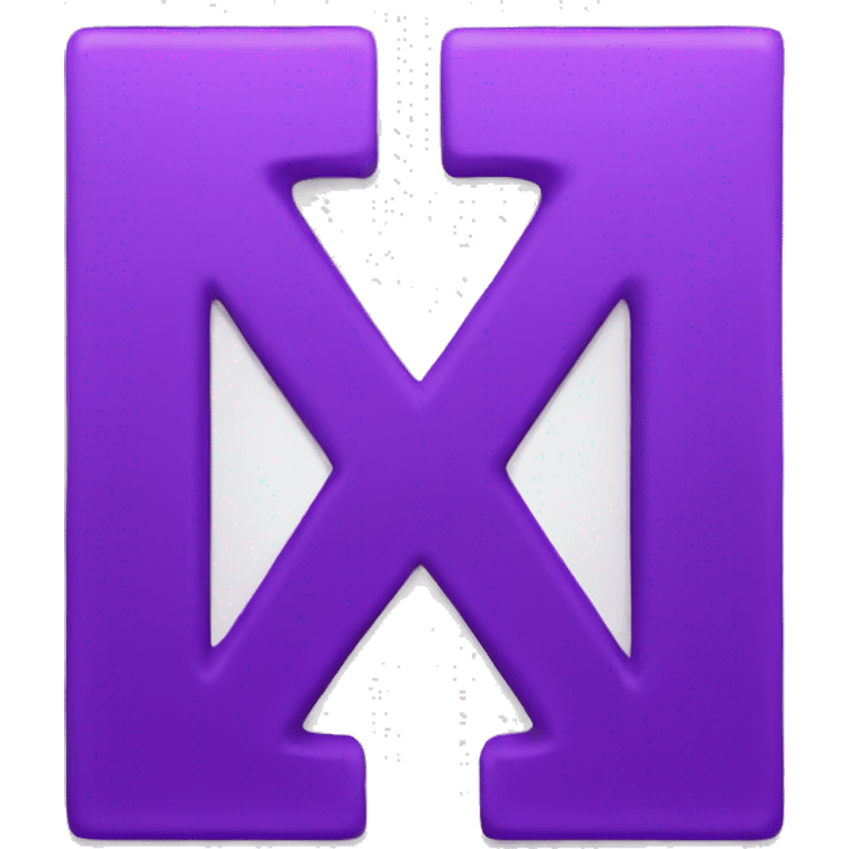 purple color letter X emoji