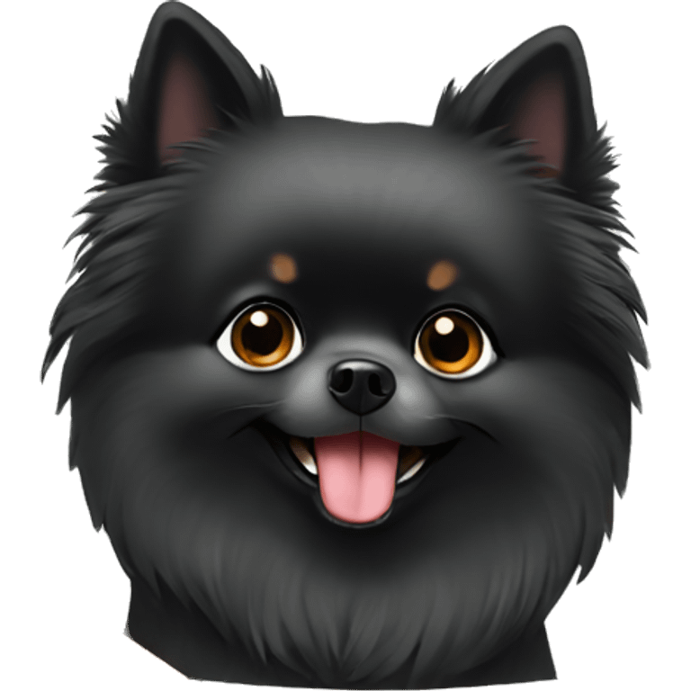 Black Pomeranian eating carrot emoji