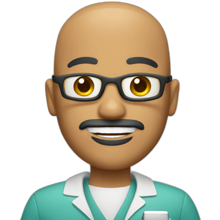 bald dentist with goatee emoji