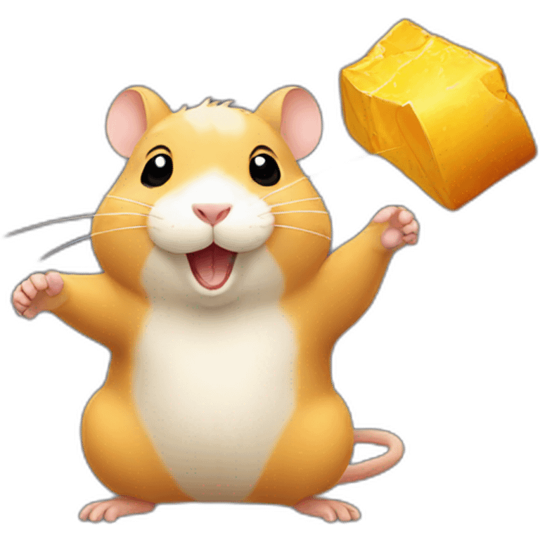 hamster with a victory-hand emoji emoji