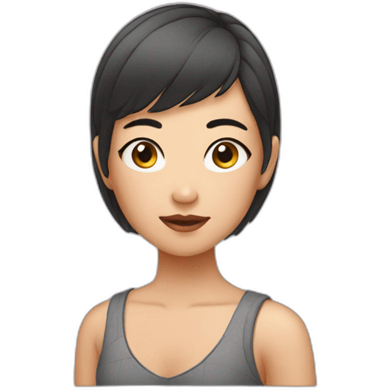 Buzz cut Asian girl emoji