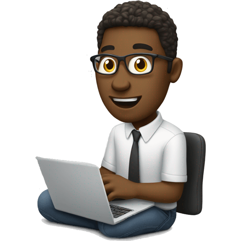 guy using laptop with lots of money coming out of it emoji