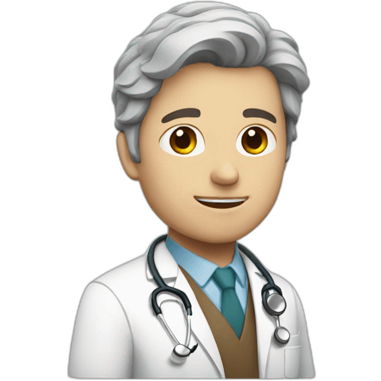 White brown hair Doctor emoji