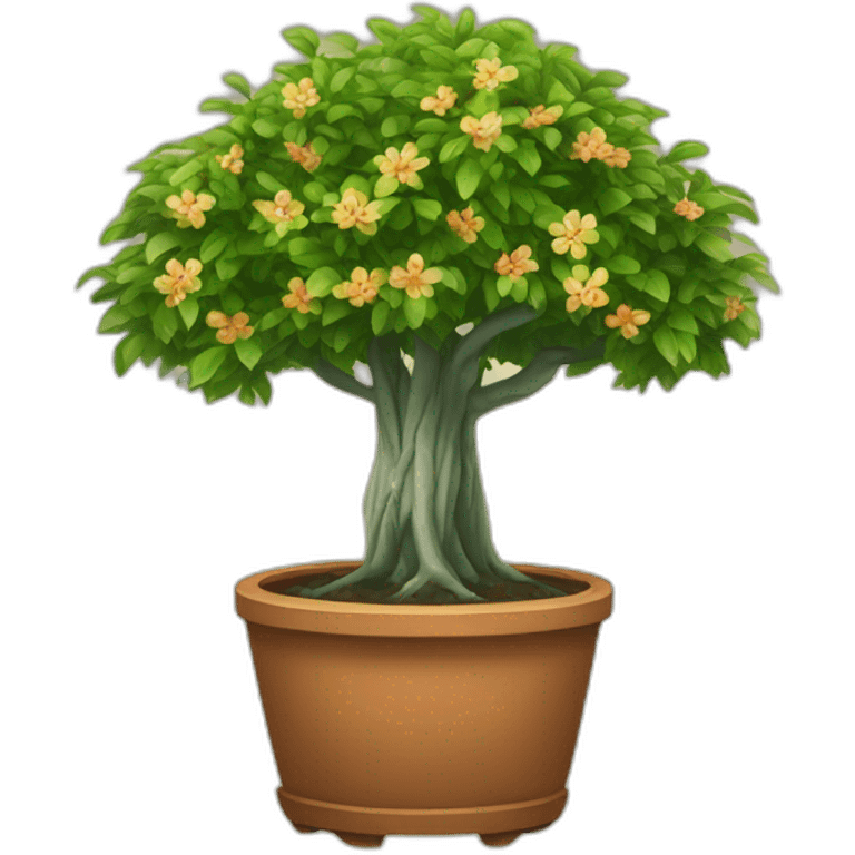 Banyan tree in a flowerpot emoji