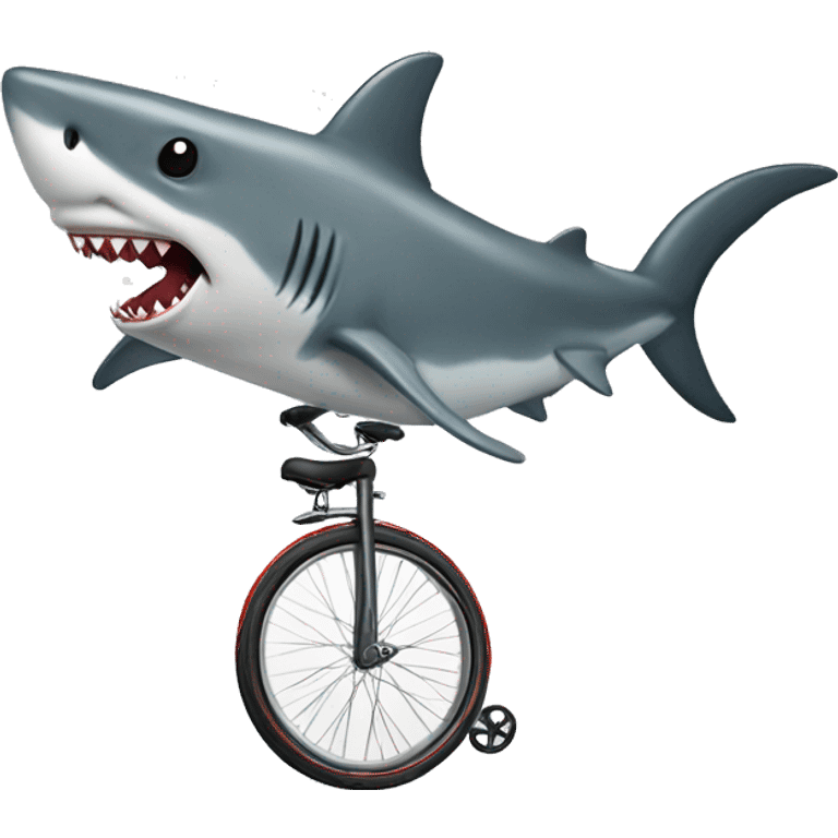 Shark riding unicycle  emoji