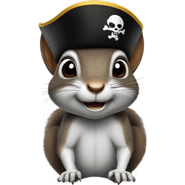 Squirrel wearing a pirate hat with an eyepatch  emoji