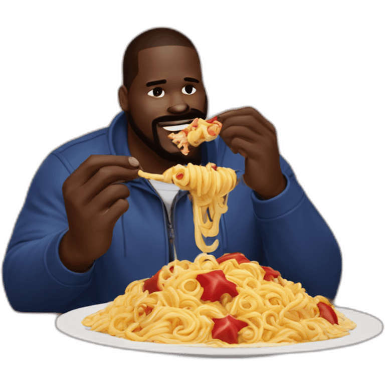 shaquile o’ neal eating mario star pasta powerup emoji